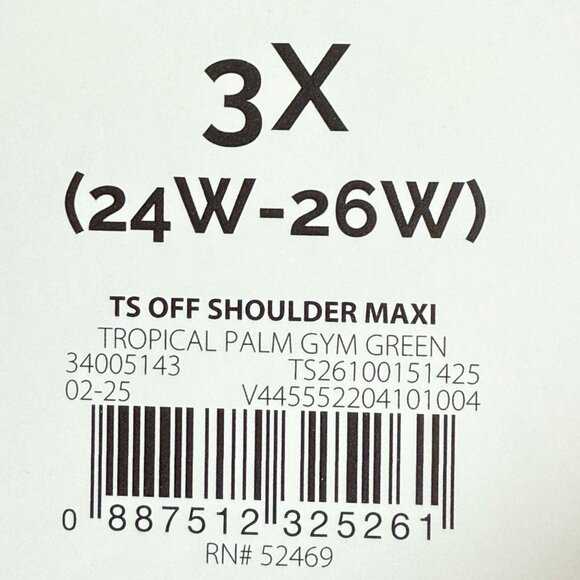 NWT Terra & Sky Women's Off Shoulder Tropical Palm Maxi Dress Size 3X  (24W-26W) - Picture 7 of 13